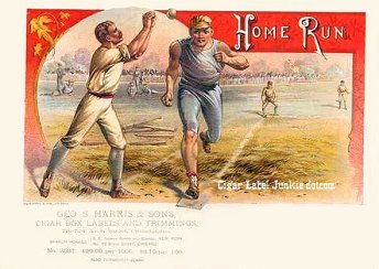 Home Run cigar box label