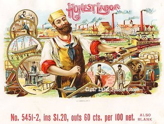 Honest Labor 2 cigar box label