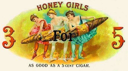 Honey Girls cigar box label