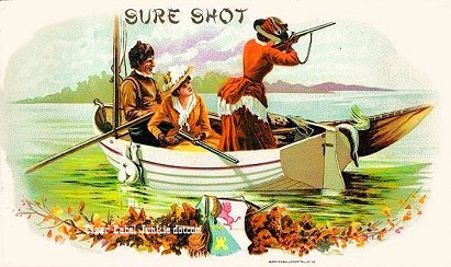Sure Shot- cigar box label