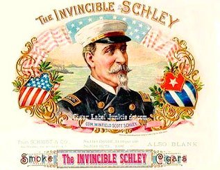 Invincible Schley cigar box label