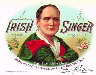 Irish Singer cigar box label