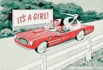 Its A Girl #1 cigar box label