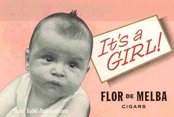 Its A Girl #3 cigar box label