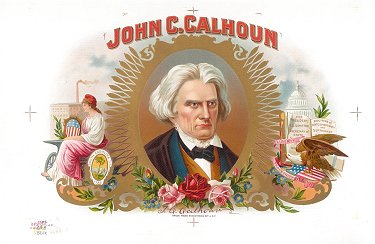 J C Calhoun cigar box label