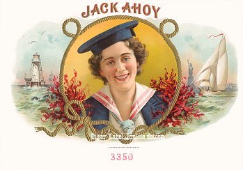 Jack Ahoy cigar box label