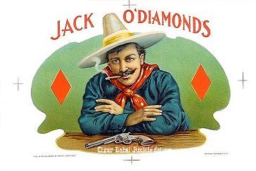 Jack O'Diamonds cigar box label