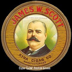 James Scott top label cigar box label