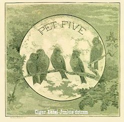Pet Five- cigar box label