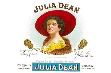 Julia Dean cigar box label