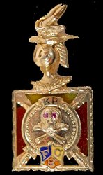 KP pin- cigar box label