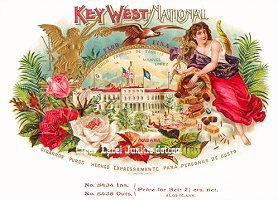 Key West Natl. cigar box label