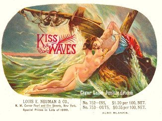 Kiss Waves cigar box label