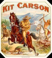 Kit Carson out cigar box label