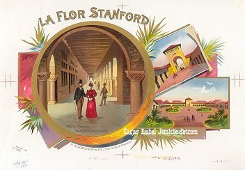 LF Stanford cigar box label