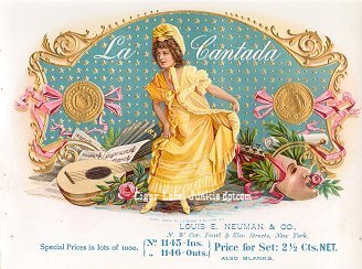 La Cantada cigar box label