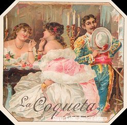 La Coquette cigar box label