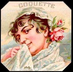 La Coquette cigar box label