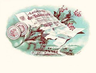 La Gazeta top sheet cigar box label