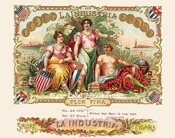 La Industria 2 cigar box label