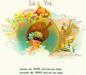 La Vie cigar box label