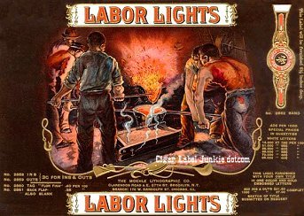 Labor Lights cigar box label