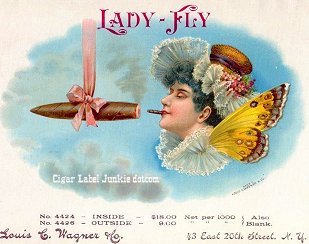 Lady Fly cigar box label