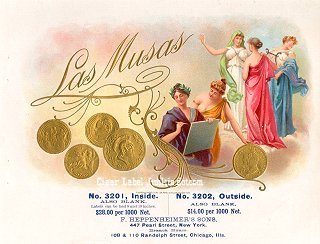 Las Musas cigar box label