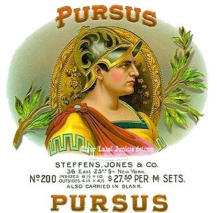 Pursus- cigar box label