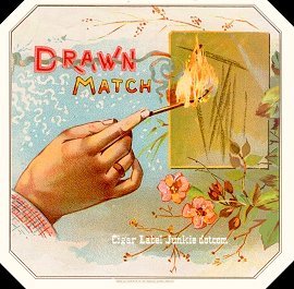 Drawn Match- cigar box label