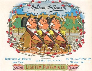 Light Puff-cigar box label