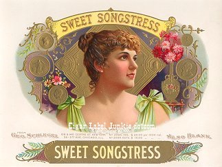 Sweet Songstress cigar box label