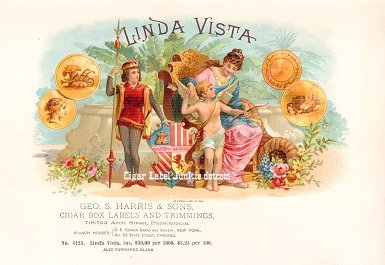 Linda Vista- cigar box label