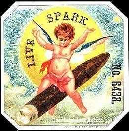 Live Spark- cigar box label