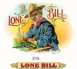 Lone Bill cigar box label