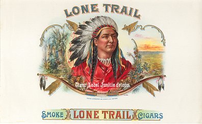 Lone Trail cigar box label