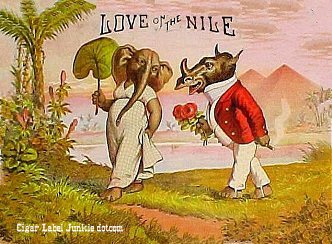 animals/personified theme cigar label