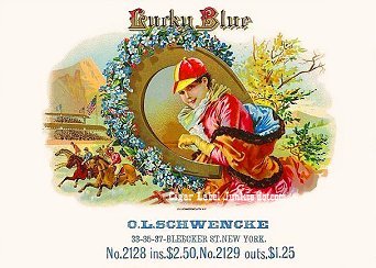 Lucky Blue-cigar box label