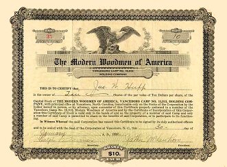 Share Certificate- cigar box label