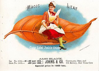 Magic Leaf cigar box label