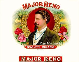 Major Reno cigar box label
