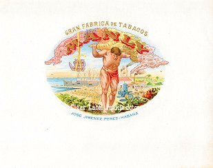 Manly inner cigar label