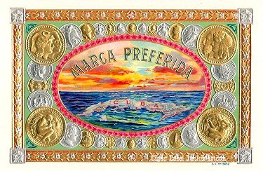 Marca Preferida cigar box label
