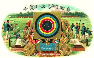 Our Aim- cigar box label