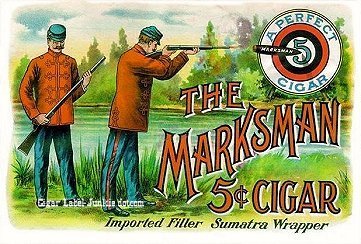 Marksman cigar box label