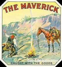 Maverick cigar box label