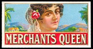 Merchants Queen end cigar box label