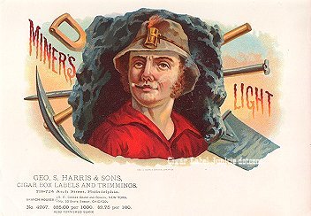 Miners Light cigar box label