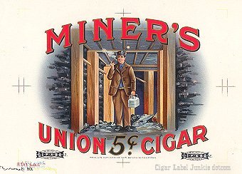 Miners Union cigar box label
