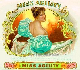 Miss Agility- cigar box label